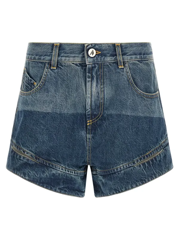 Cut-Out Shorts Bermuda And Short Blue made by The Attico