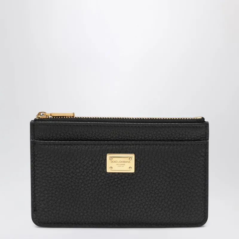 Black Dauphine Calf Leather Card Holder made by Dolce & Gabanna