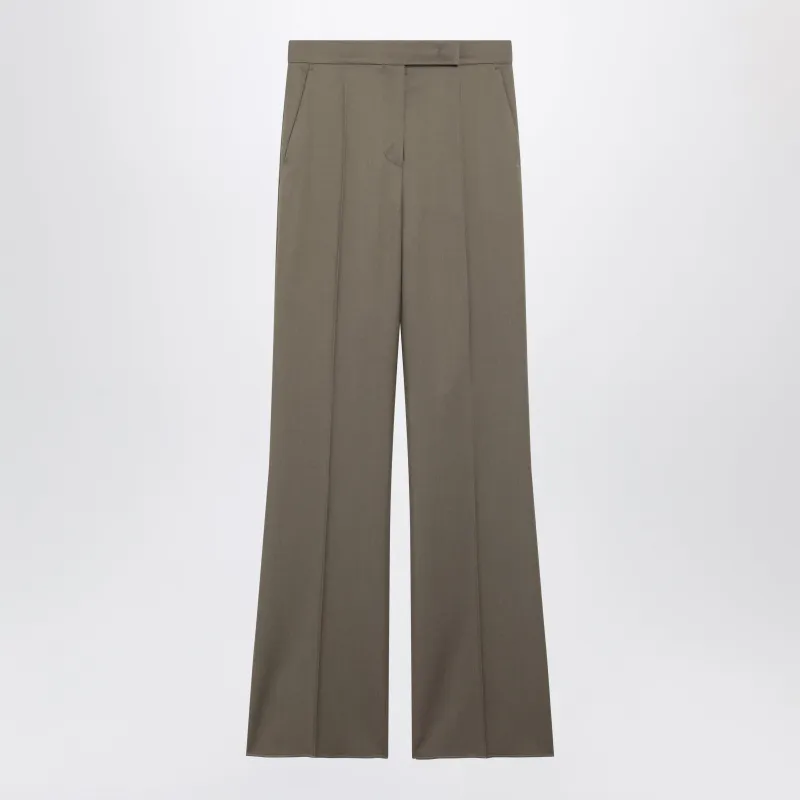 Camel Wool Gabardine Trousers made by MaxMara