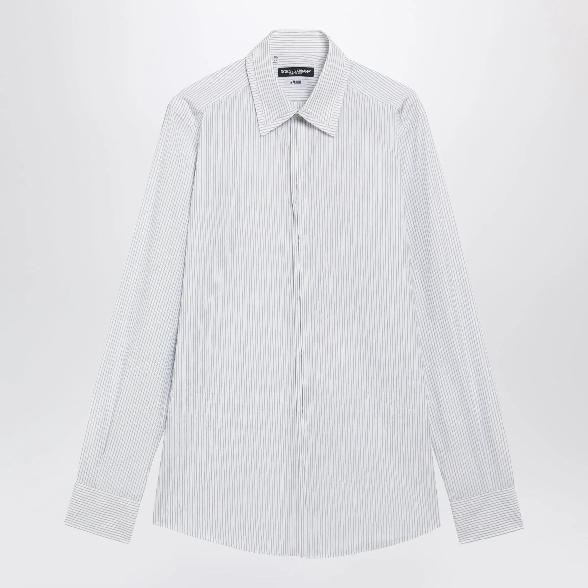 White Double-Collar Striped Shirt sold by Wanan Luxury