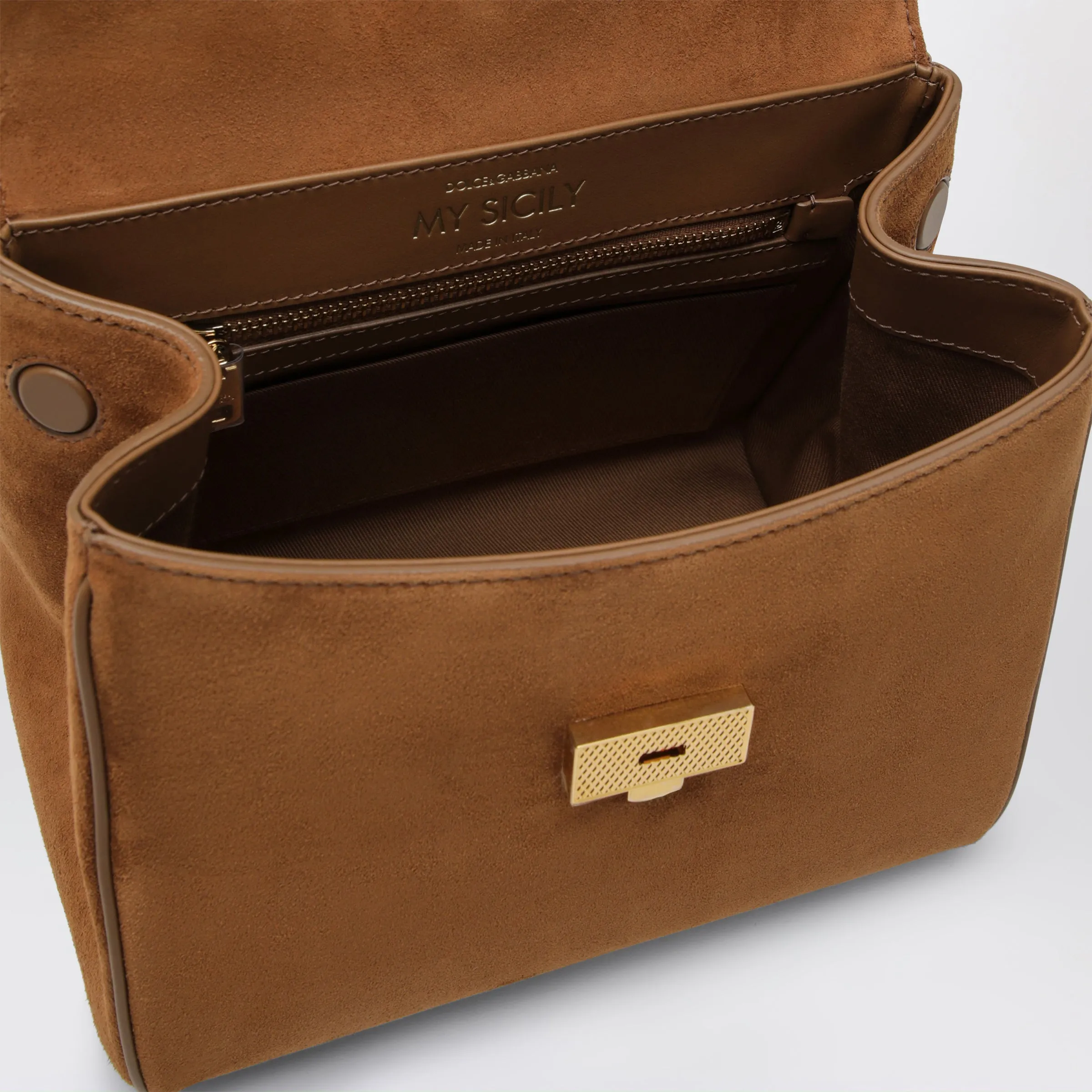 Small My Sicily Bag In Camel Split Leather sold by Wanan Luxury product image thumbnail 3