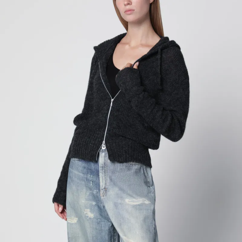 Grey Alpaca-Blend Sweatshirt Cardigan made by Our Legacy