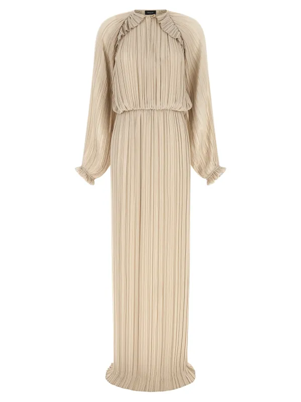 Long Pleated Dress Dresses Beige made by Fabiana Filippi