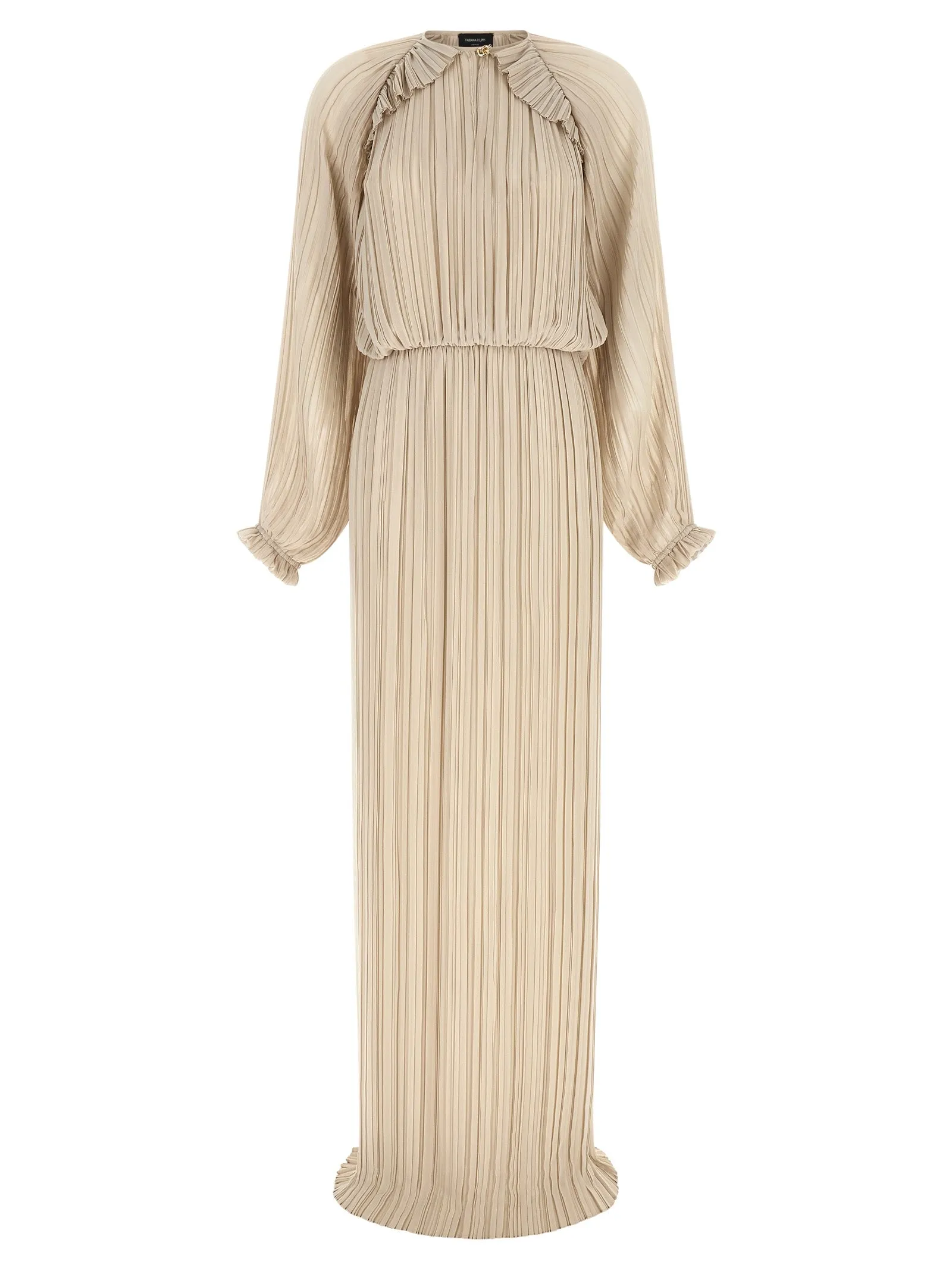 Long Pleated Dress Dresses Beige sold by Wanan Luxury