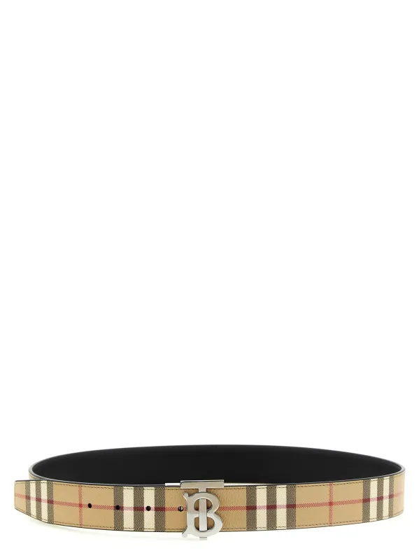 Logo Buckle Reversible Belt Belts Beige made by Burberry