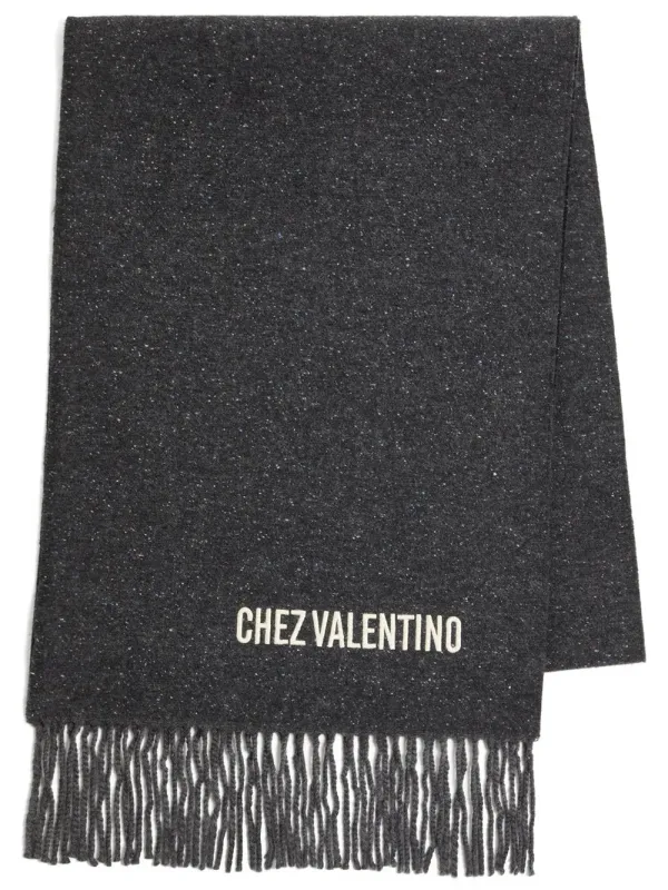 Wool Scarf With Vlogo Embroidery made by Valentino Garavani