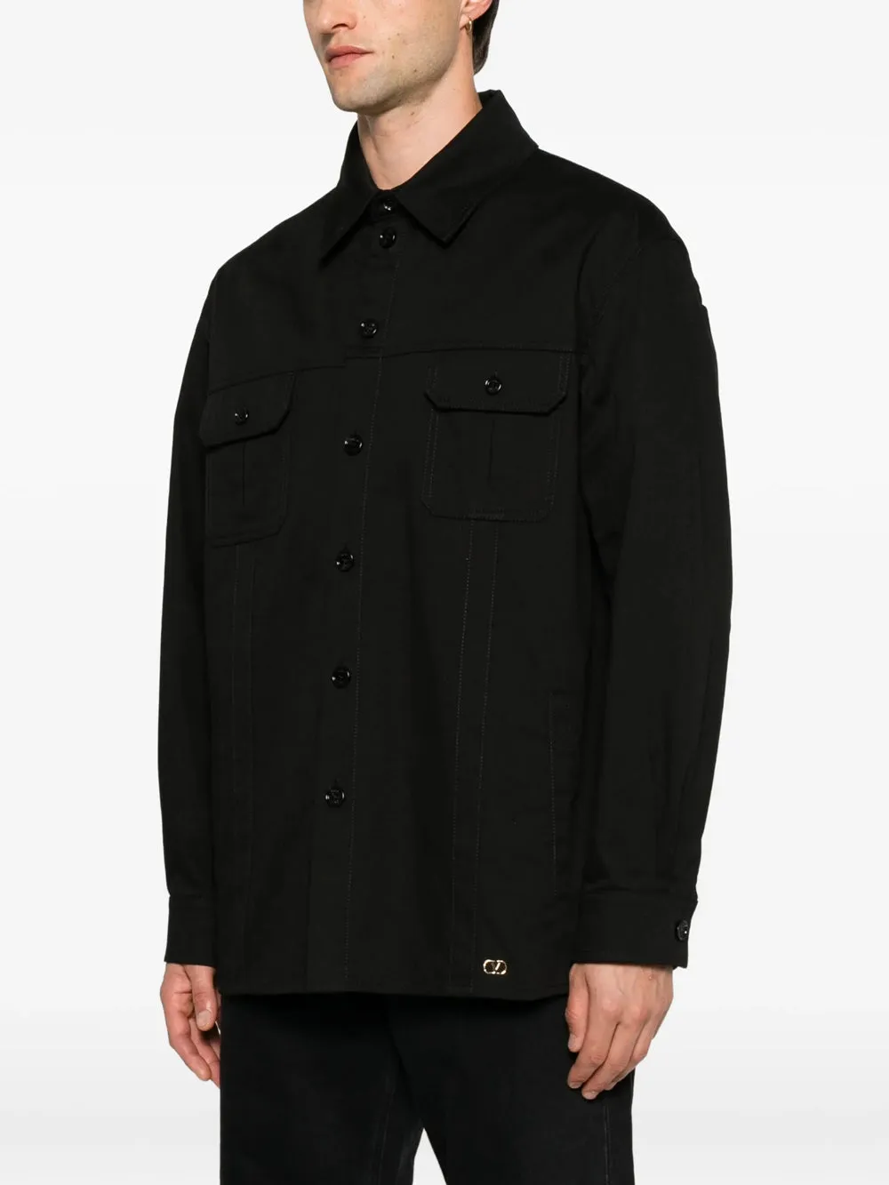 Valentino Cotton Gabardine Shirt Jacket With Vlogo sold by Wanan Luxury product image thumbnail 3