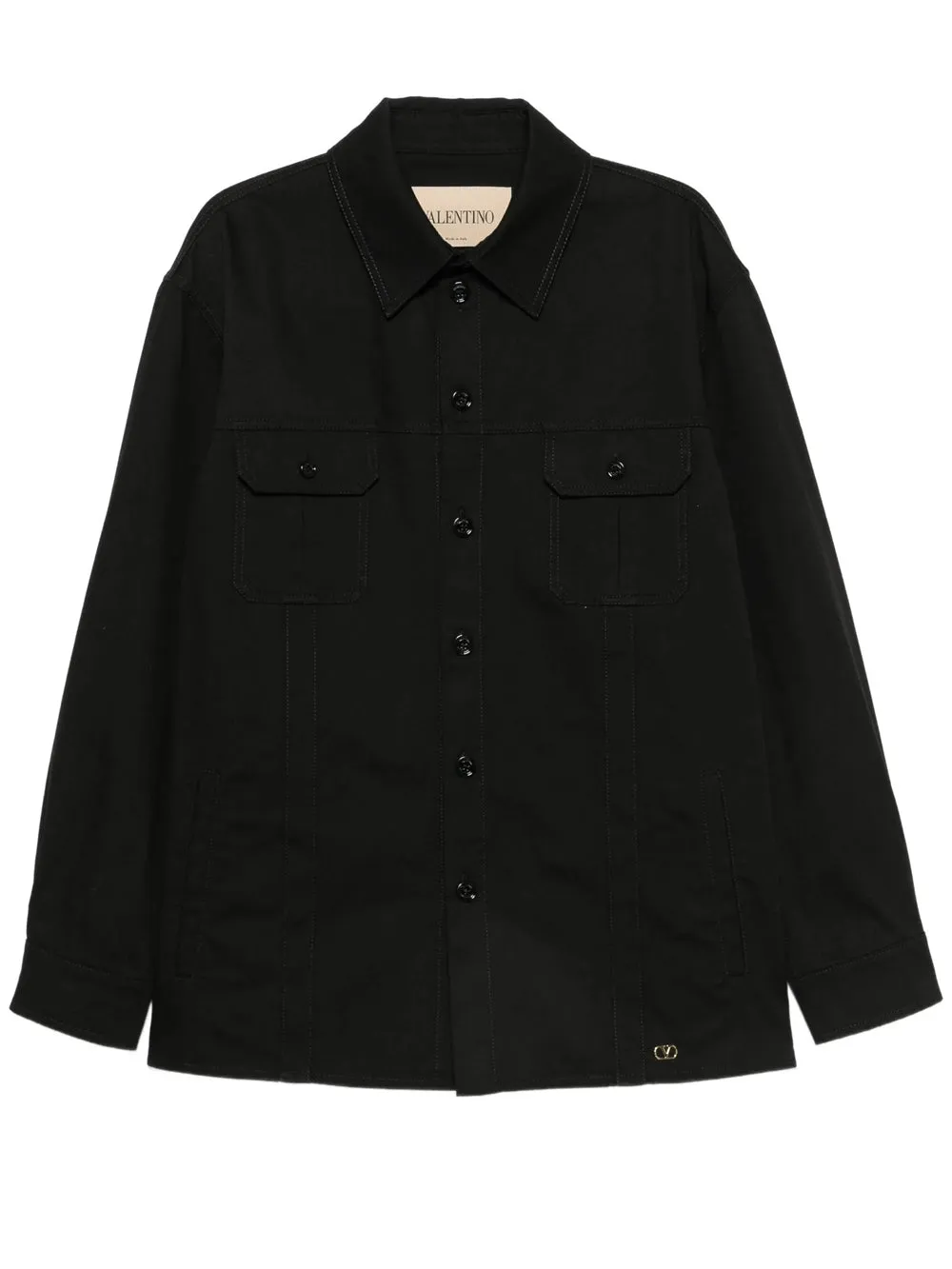 Valentino Cotton Gabardine Shirt Jacket With Vlogo sold by Wanan Luxury