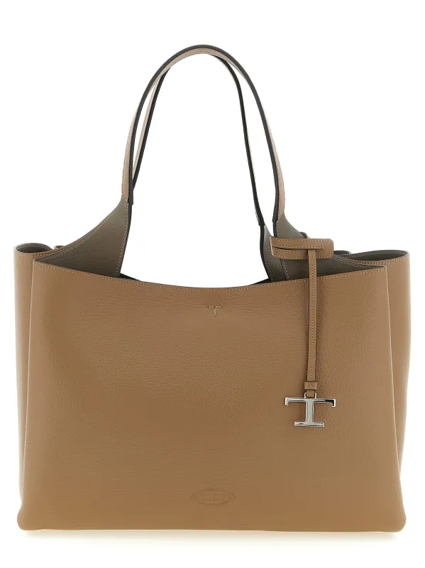T Timeless Tote Bag Brown made by Tod's