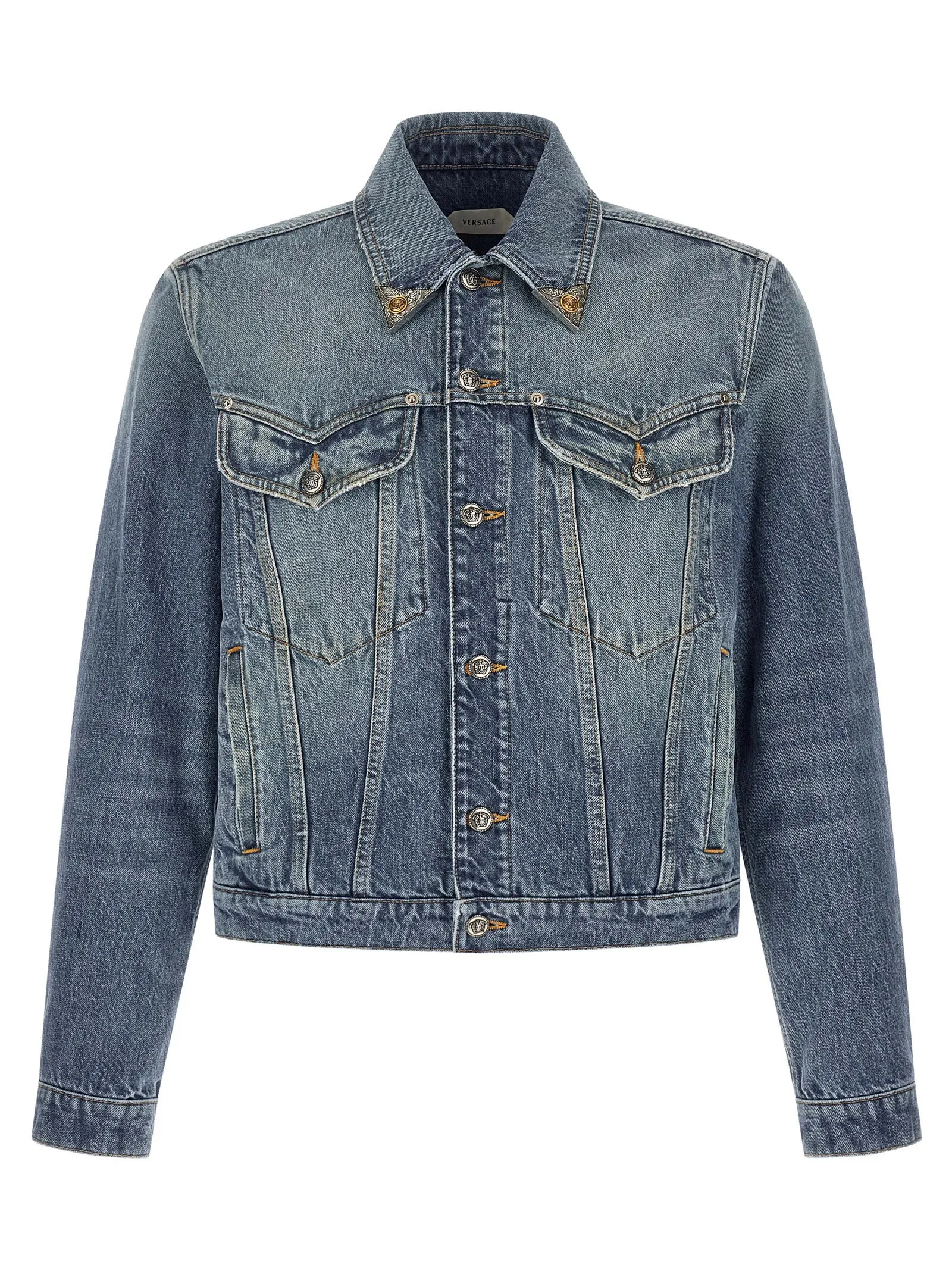 Medusa Puffer Jackets Blue sold by Wanan Luxury