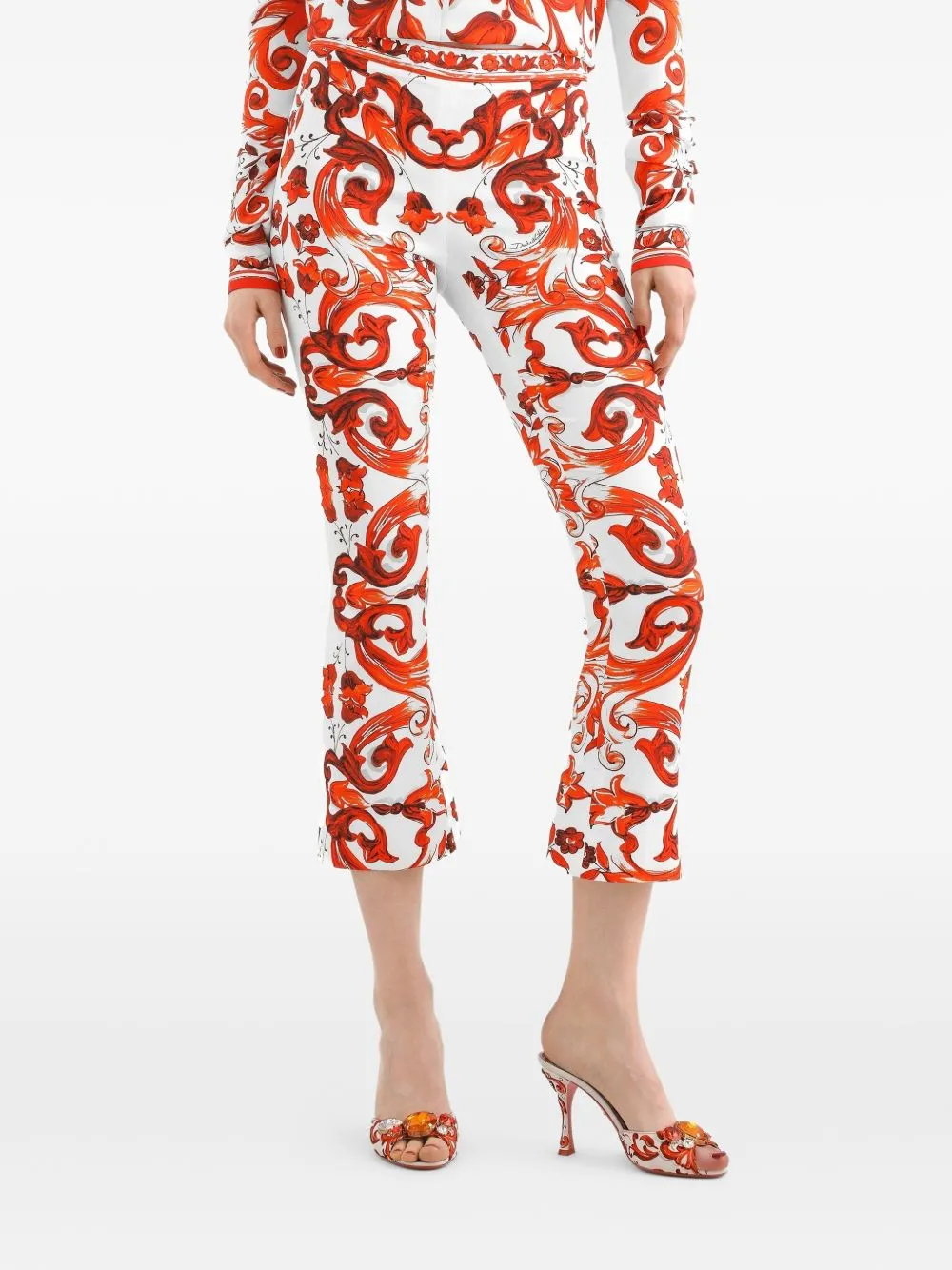 Maiolica Print Silk Trousers sold by Wanan Luxury product image thumbnail 5