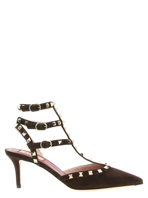 Rockstud Pumps Brown made by Valentino Garavani