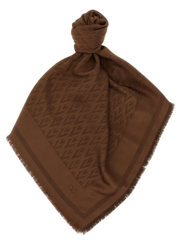 Toute La V Scarves And Foulards Brown made by Valentino Garavani