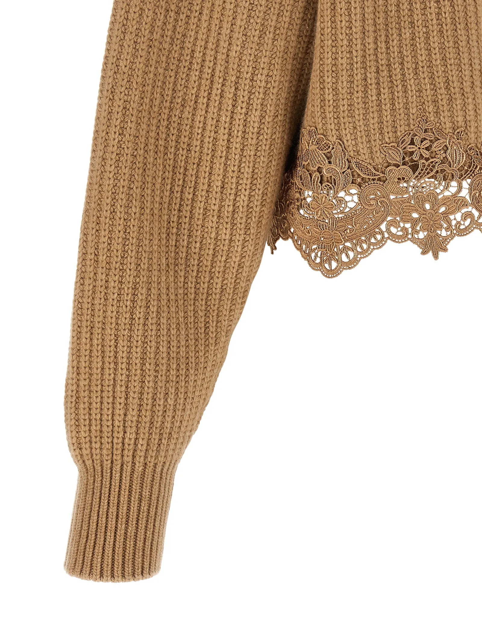 Cropped Lace Sweater Sweaters And Cardigans Beige sold by Wanan Luxury product image thumbnail 4