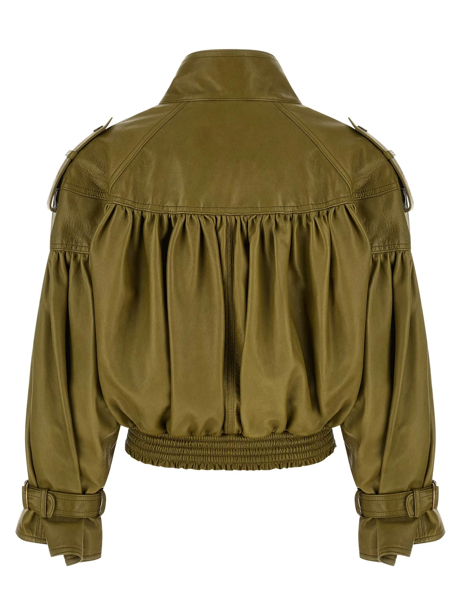 Smock Leather Jacket Puffer Jackets Green sold by Wanan Luxury product image thumbnail 2