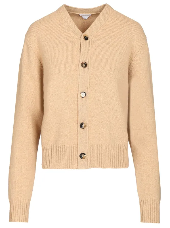 Cashmere Cardigan Knitwear Beige made by Bottega Veneta
