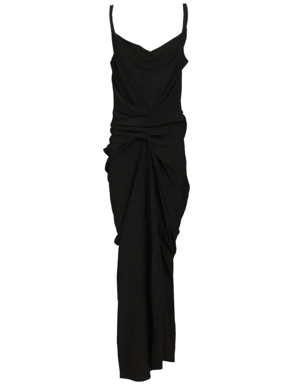 Long Draped Cady Dress Black made by Rick Owens