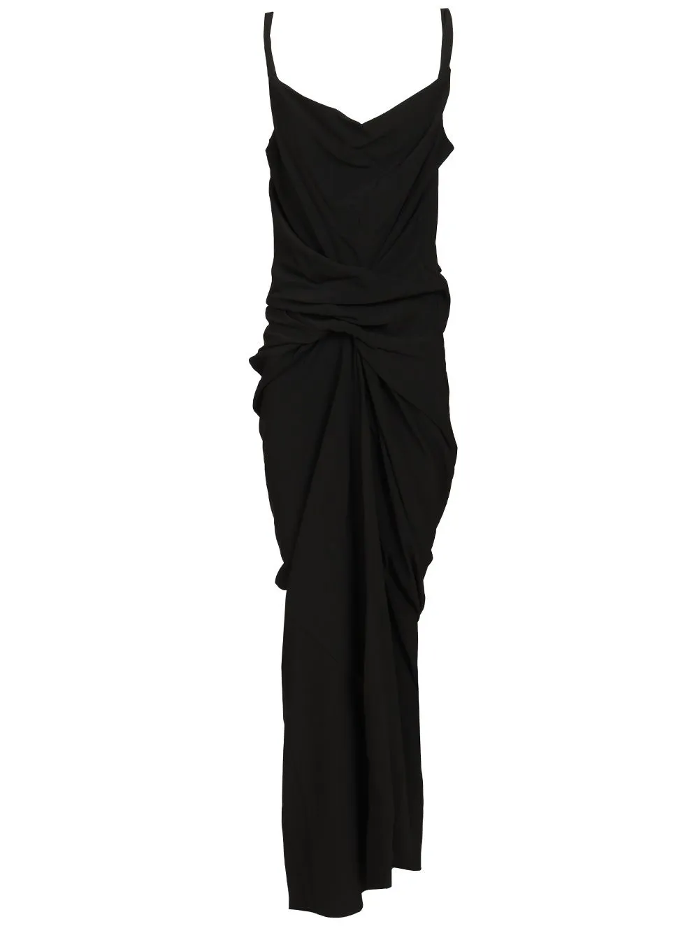 Long Draped Cady Dress Black sold by Wanan Luxury