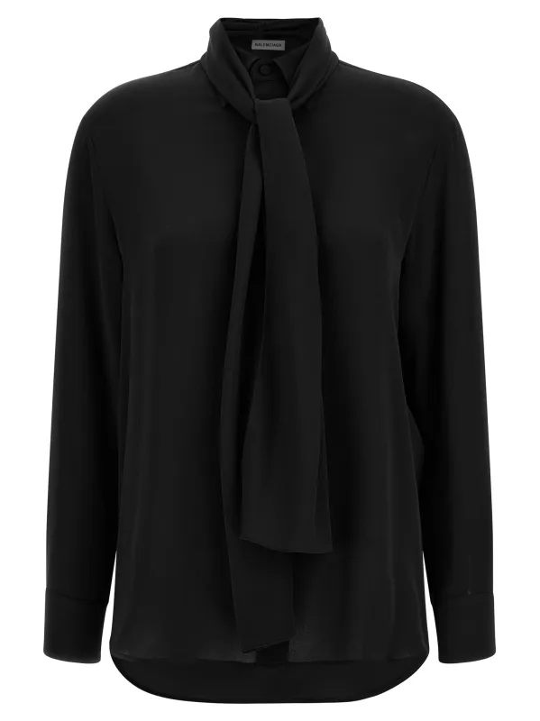 Shirt With Scarf Shirt And Blouse Black made by Balenciaga