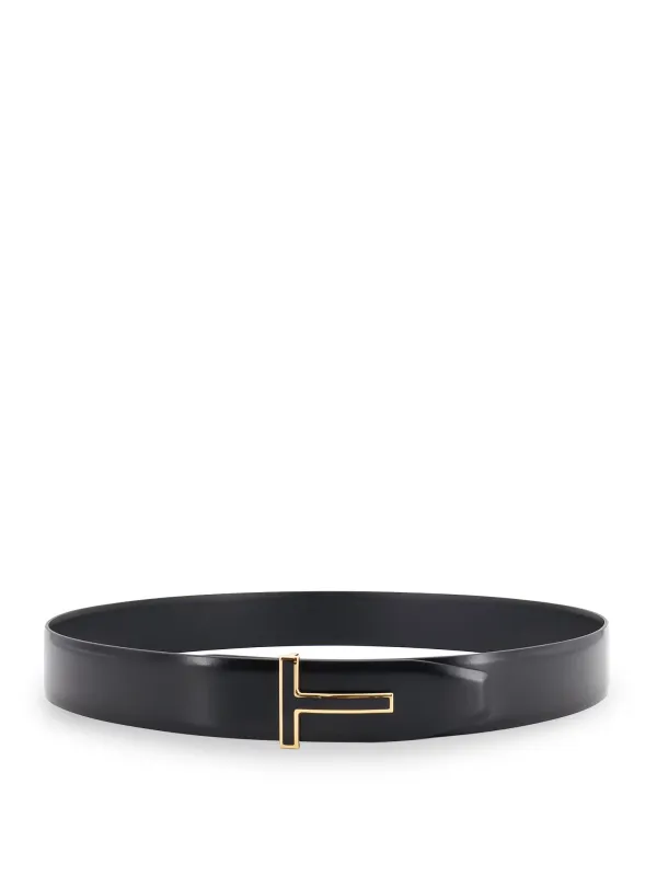 Leather Belt With Metal Logo Buckle made by Tom Ford