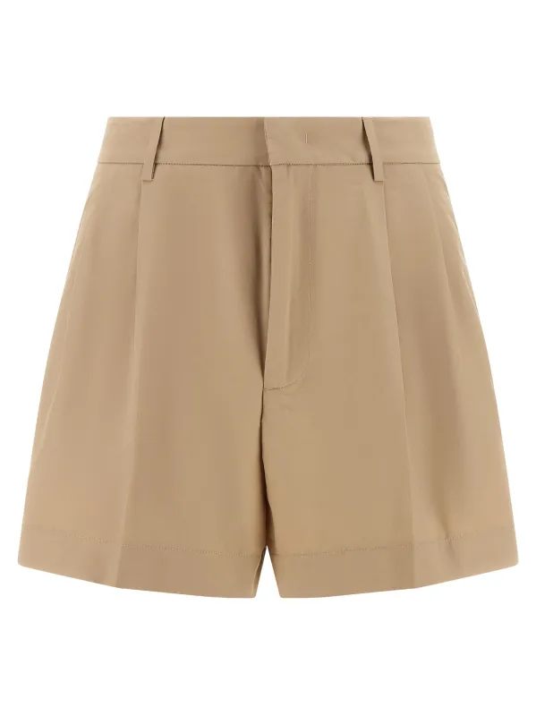 Bermuda Shorts With Pleats Bermuda And Short Brown made by Fabiana Filippi