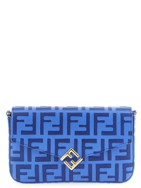 Ff Diamonds Wallets And Card Holders Blue made by Fendi