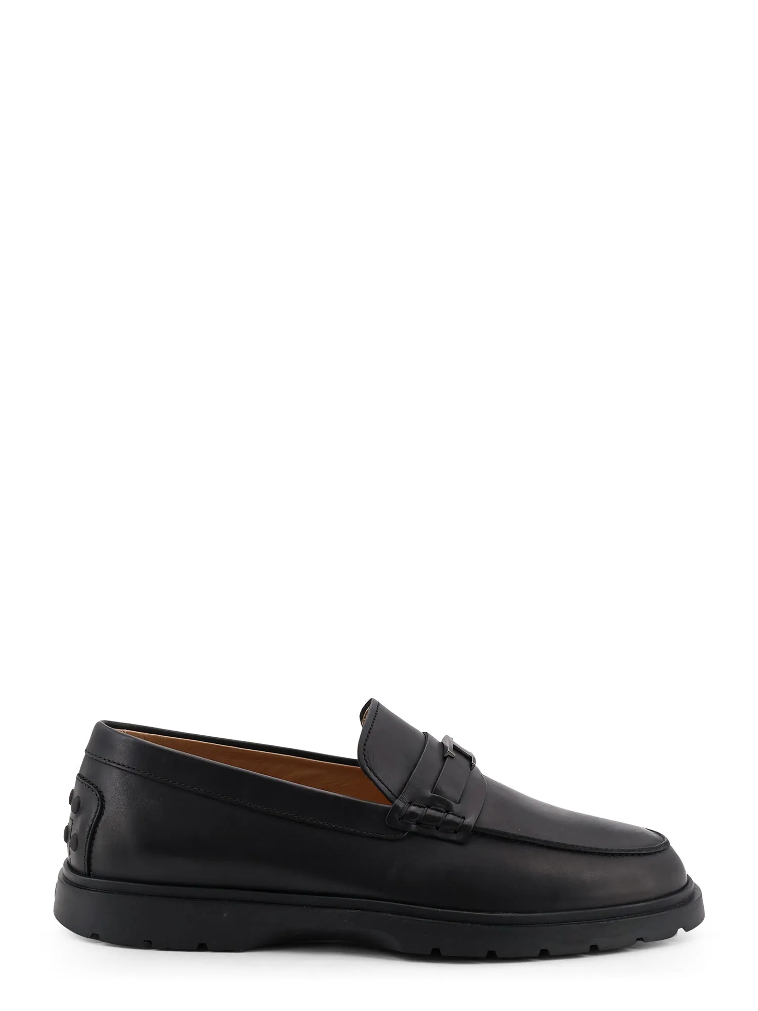 Leather Loafers With Metal Logo sold by Wanan Luxury