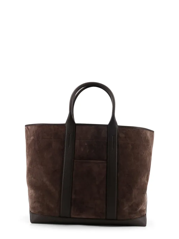 Suede Shopping Bag With Logo Engraved On The Bottom made by Tom Ford