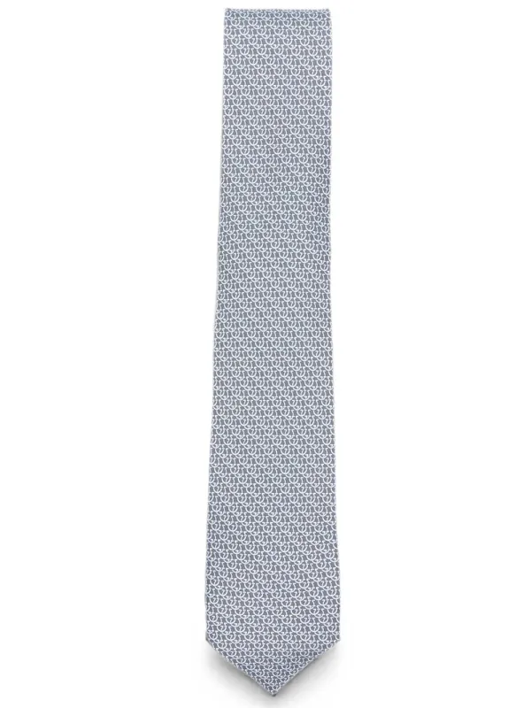 Logo & Lettering Silk Tie made by Salvatore Ferragamo