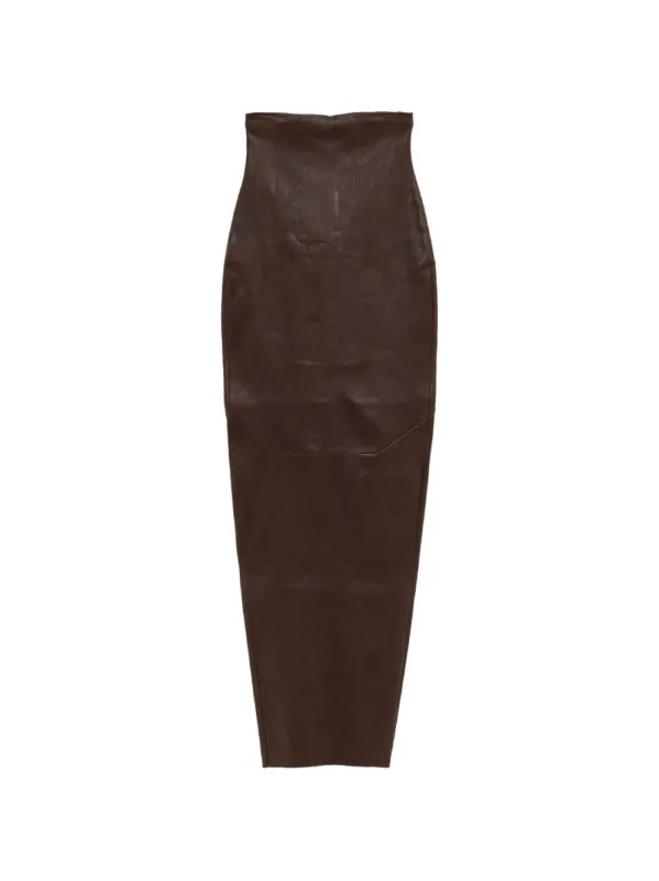 Leather Long Skirt made by Rick Owens