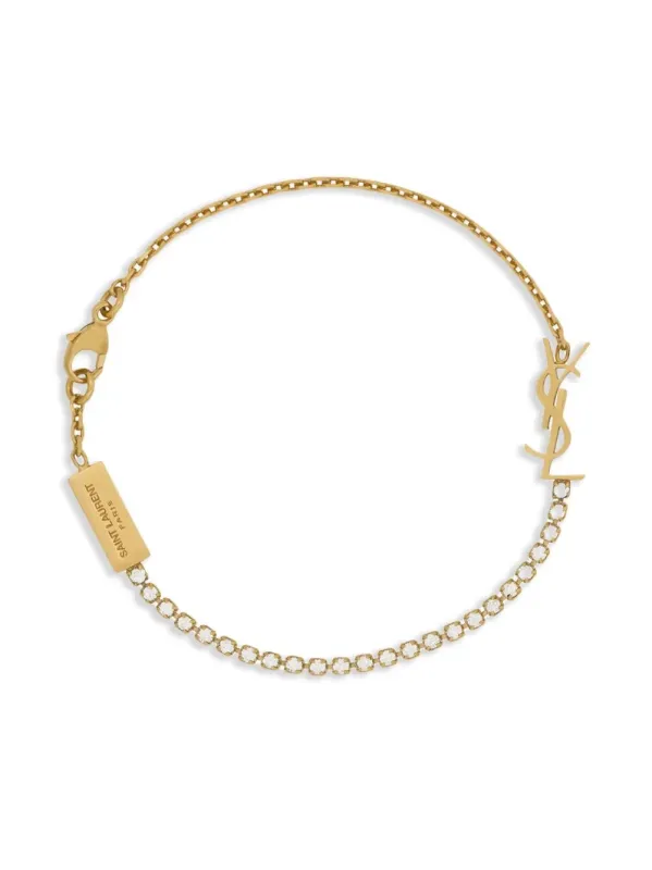 Cassandre Charm Bracelet In Metal And Rhinestone made by Yves Saint Laurent