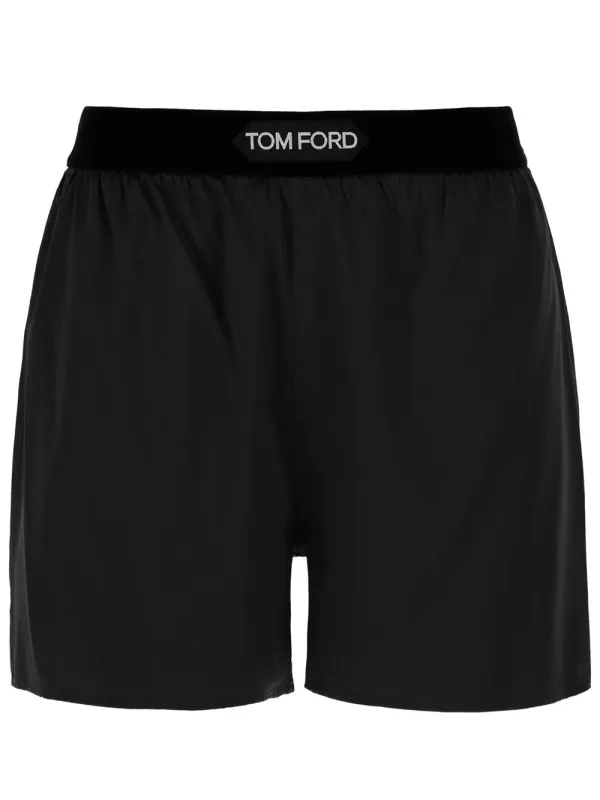 Logo-Waistband Silk Shorts made by Tom Ford