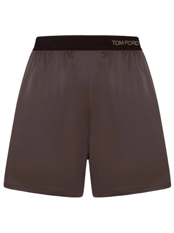 Logo-Waistband Silk Shorts made by Tom Ford