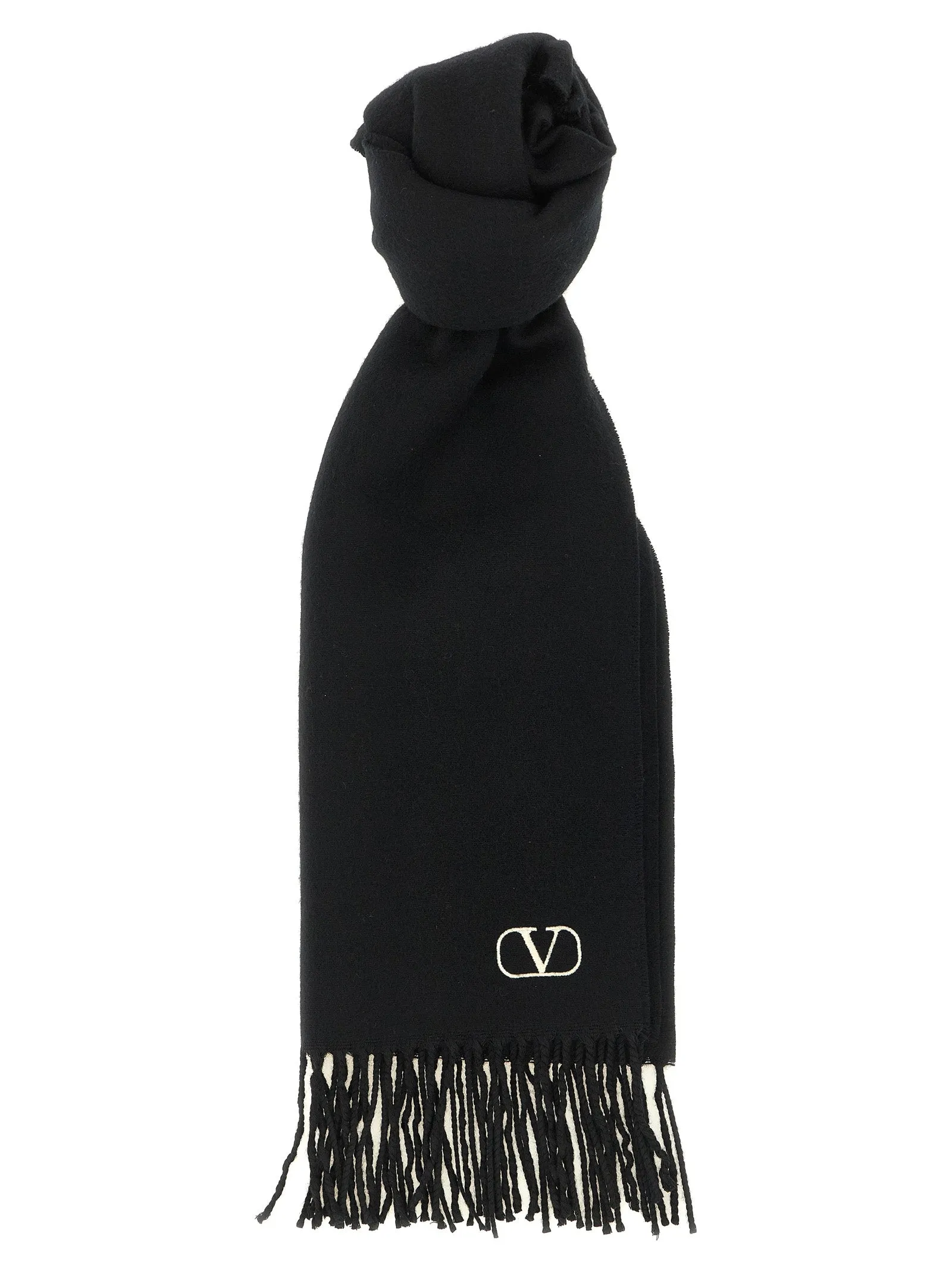 Cashmere Scarf Valentino Garavani With Fringes Scarves And Foulards White/Black sold by Wanan Luxury