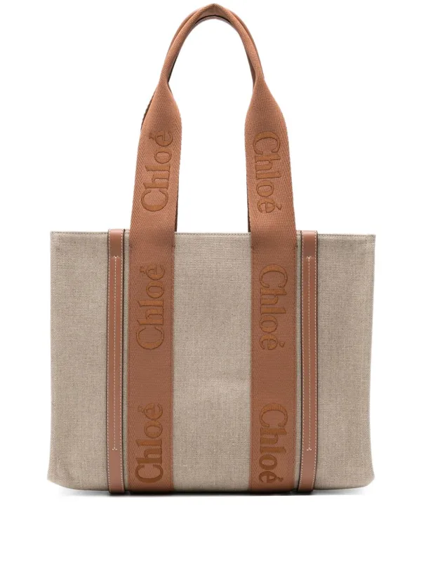 Woody Linen Tote Bag made by Chloe