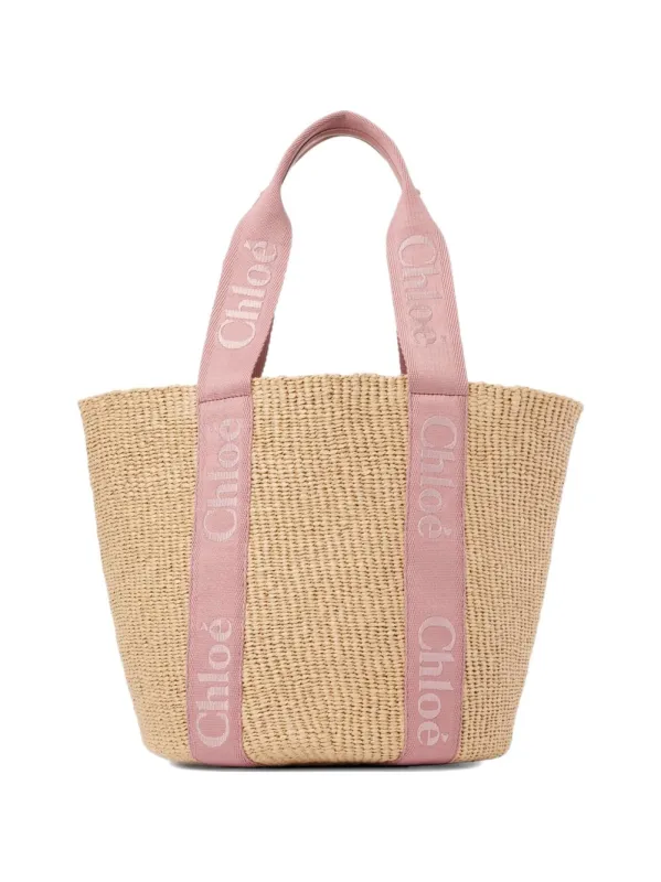 Woody Large Rafia Basket Bag made by Chloe