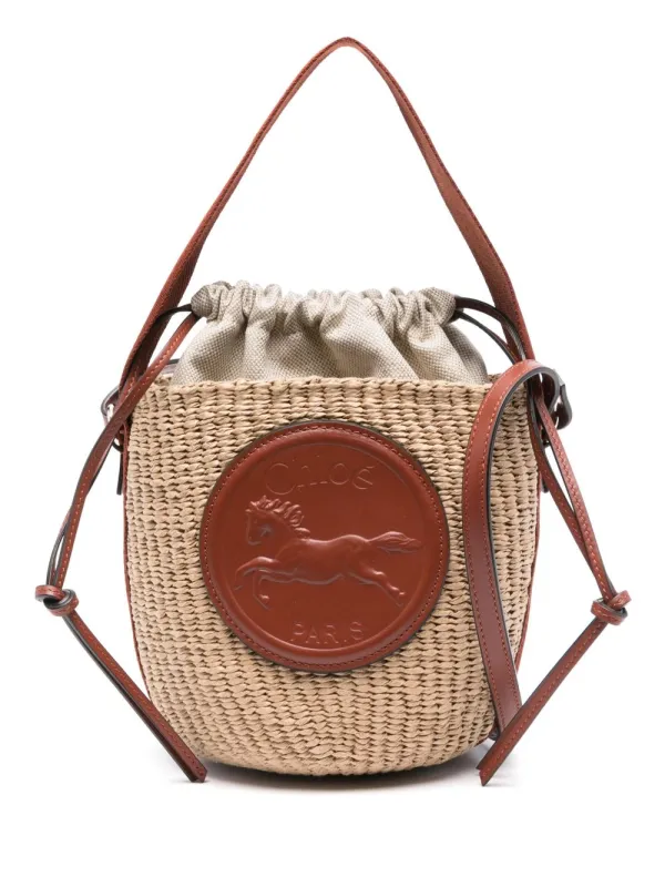 Rafia And Leather Bucket Bag made by Chloe