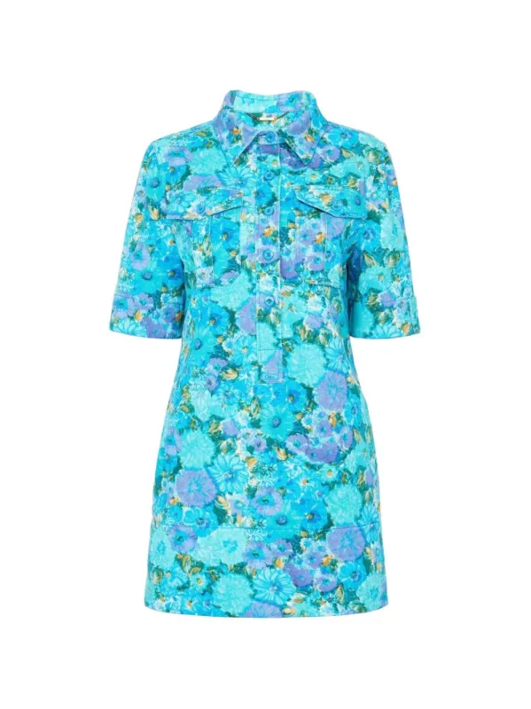 Printed Cotton Mini Dress made by Chloe