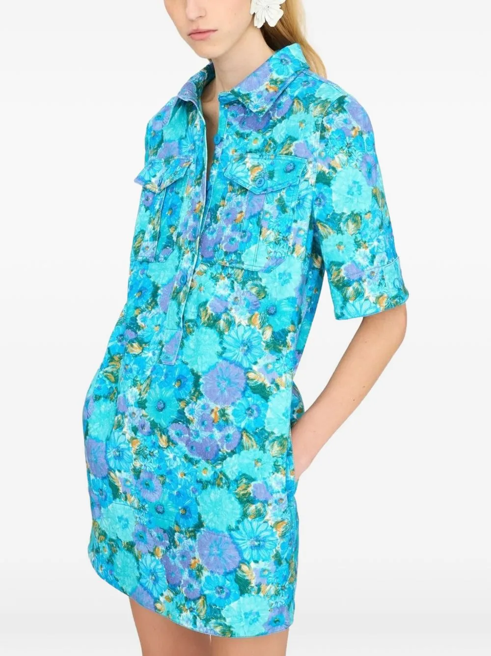 Printed Cotton Mini Dress sold by Wanan Luxury product image thumbnail 3