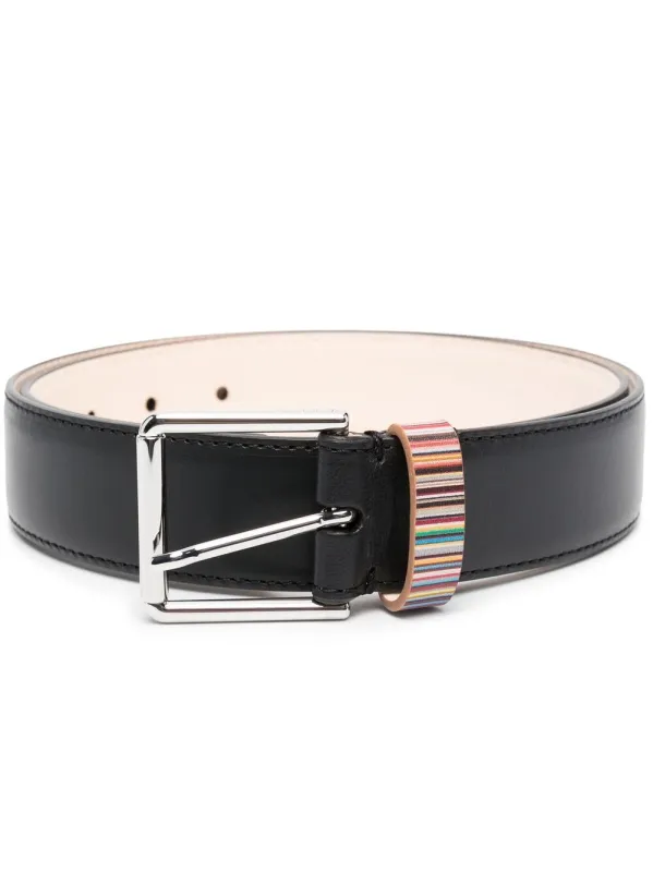 Signature Stripe Leather Belt made by Paul Smith