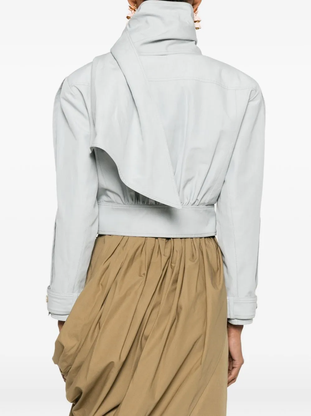 Cotton And Linen Blend Blouson Jacket sold by Wanan Luxury product image thumbnail 5