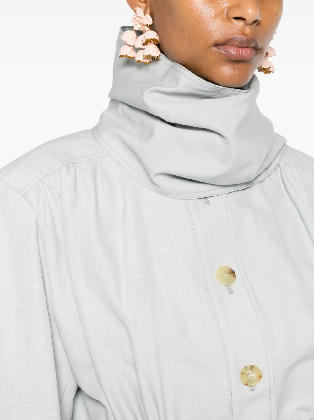Cotton And Linen Blend Blouson Jacket sold by Wanan Luxury product image thumbnail 3