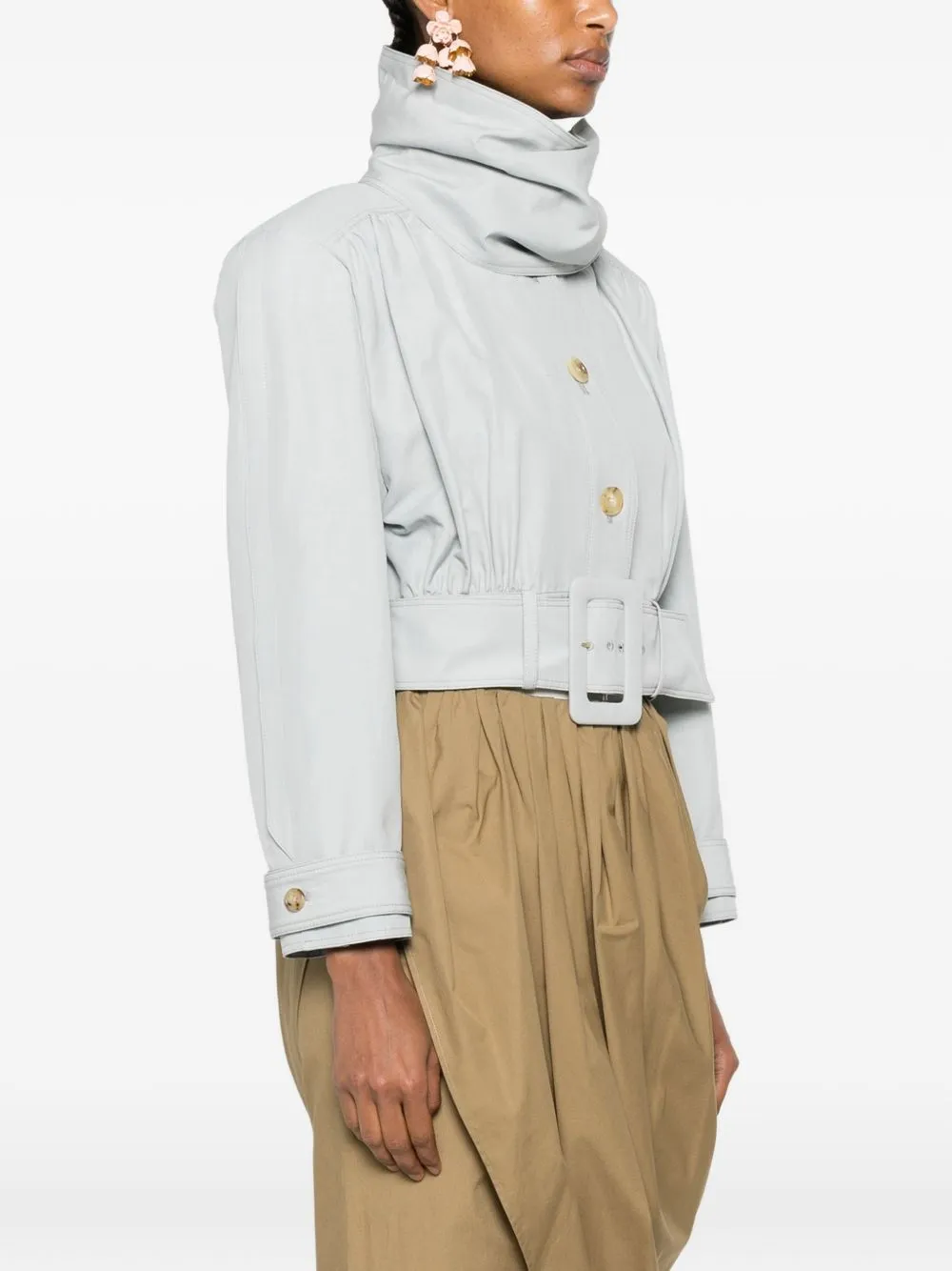 Cotton And Linen Blend Blouson Jacket sold by Wanan Luxury product image thumbnail 4