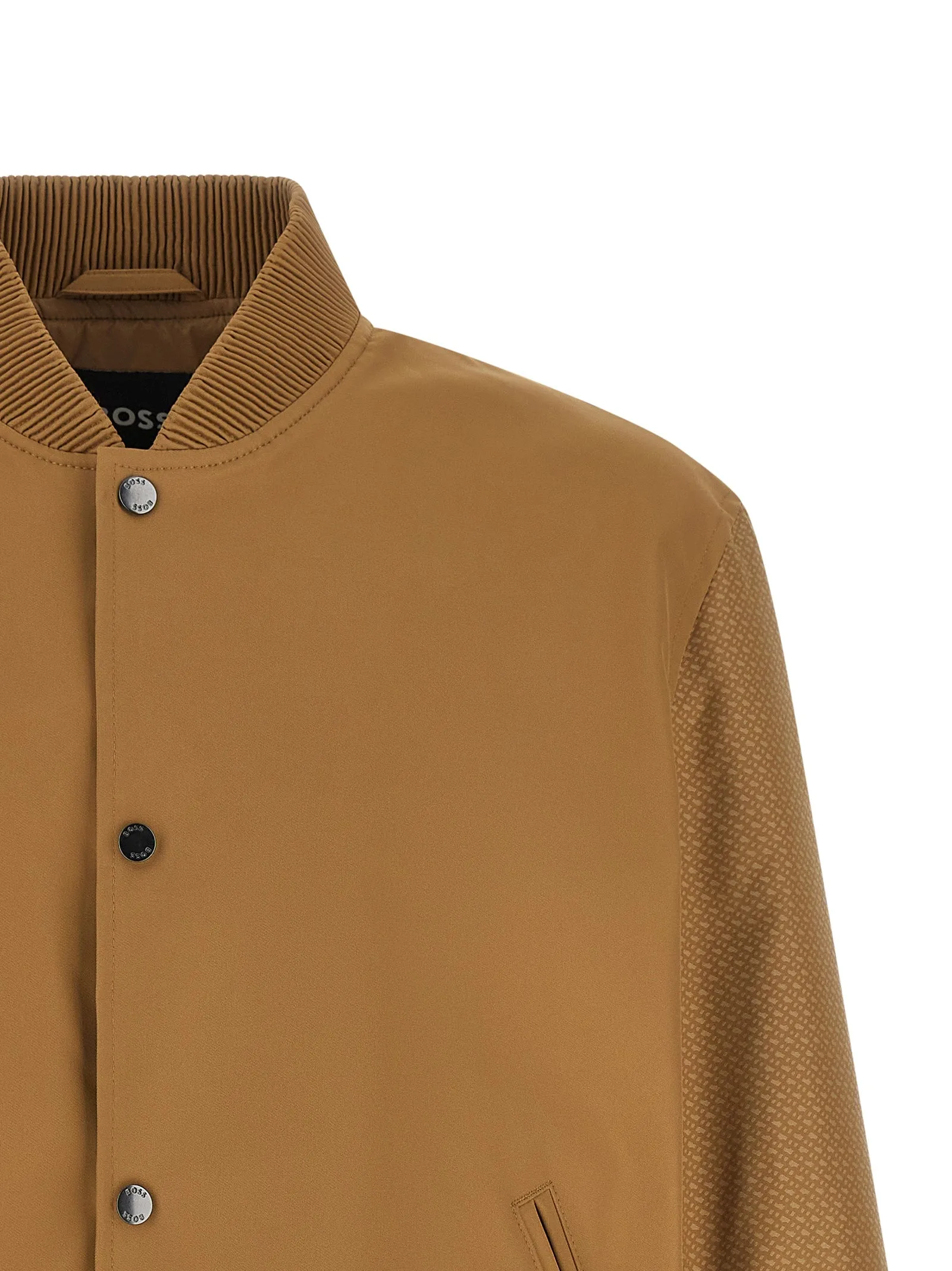 Monogram Sleeve Bomber Jacket Puffer Jackets Beige sold by Wanan Luxury product image thumbnail 3