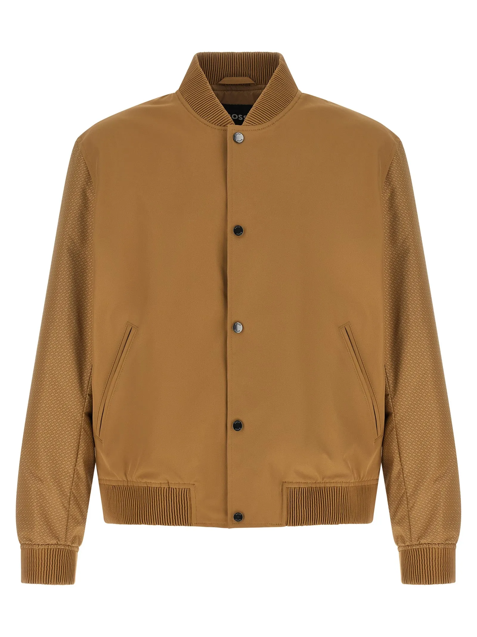Monogram Sleeve Bomber Jacket Puffer Jackets Beige sold by Wanan Luxury