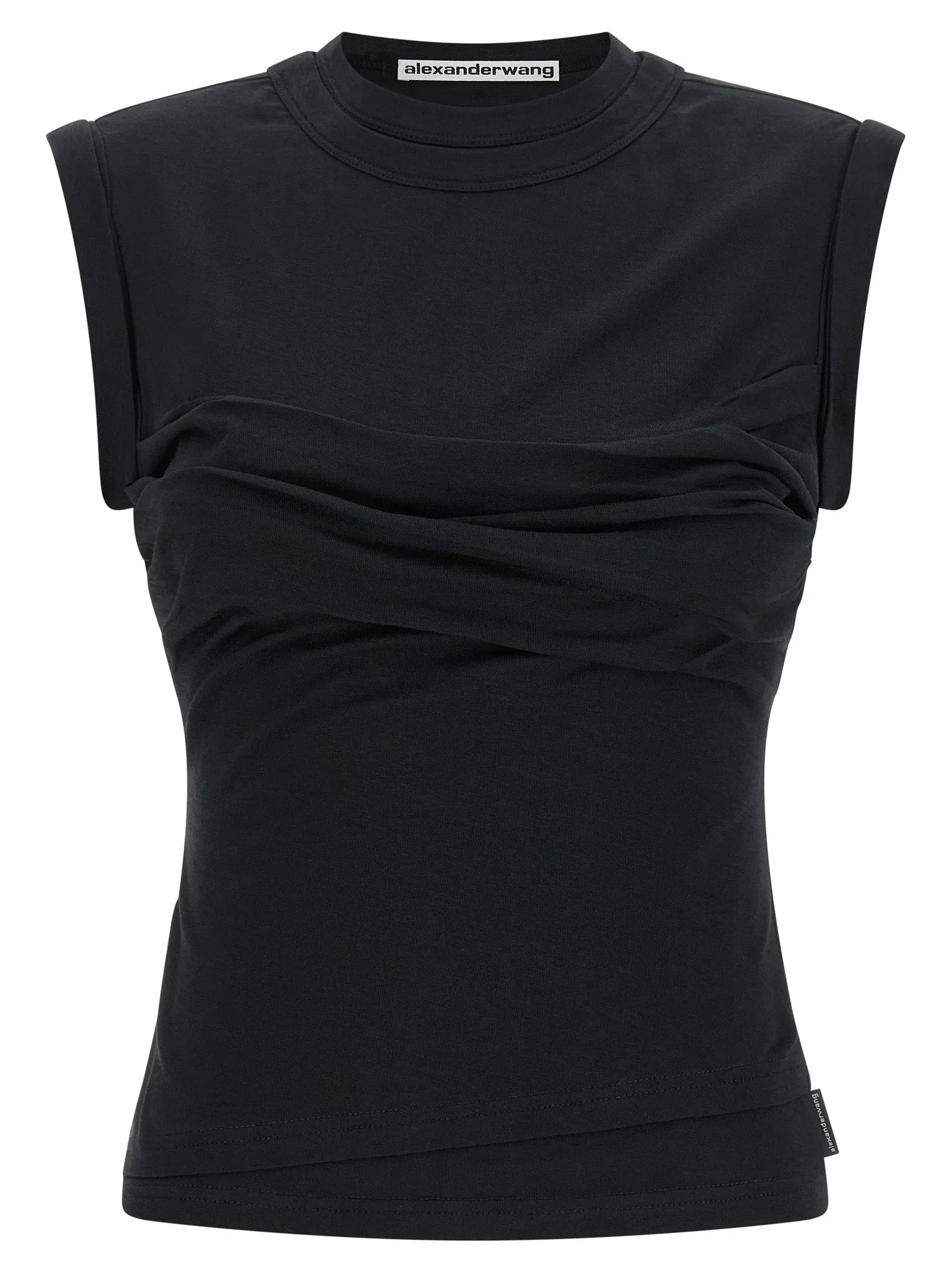 Twisted Bust Layered Tank Tops Black sold by Wanan Luxury