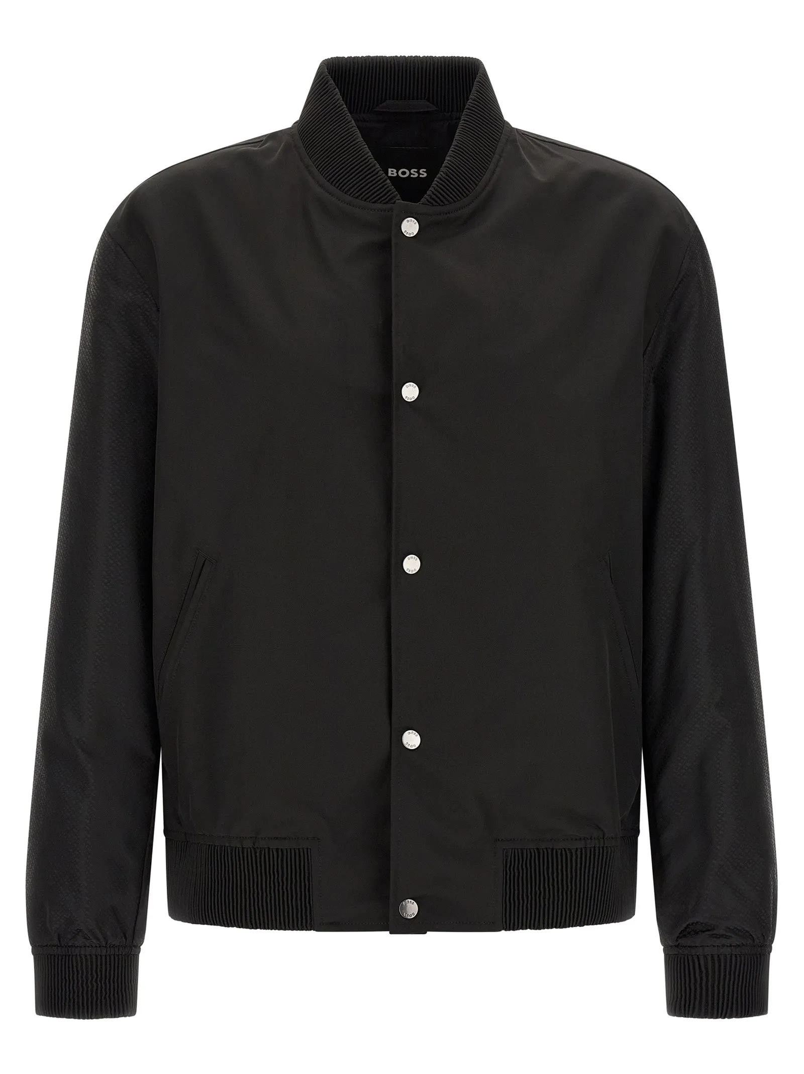 Monogram Sleeve Bomber Jacket Puffer Jackets Black sold by Wanan Luxury