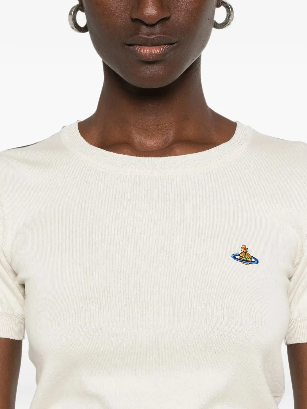 Bea Orb-Embroidered Short-Sleeve Top sold by Wanan Luxury product image thumbnail 4