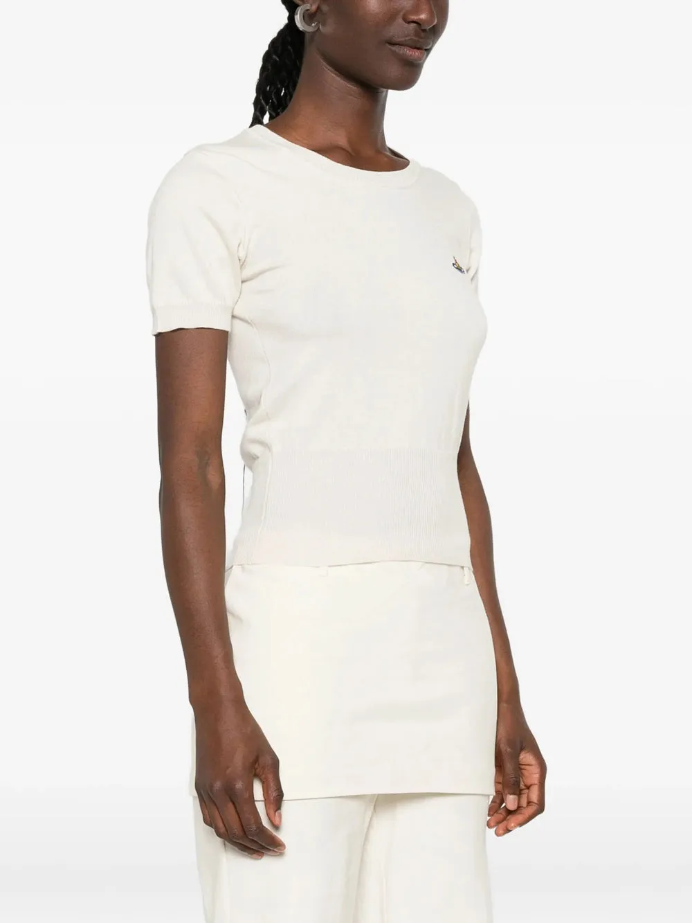 Bea Orb-Embroidered Short-Sleeve Top sold by Wanan Luxury product image thumbnail 5