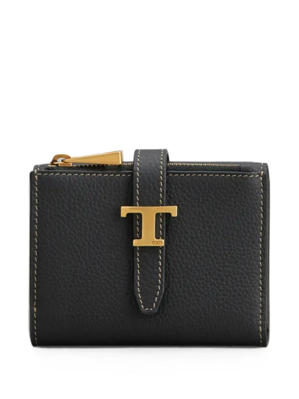 Tri-Fold Leather Wallet With Strap And Mini T Timeless Accessory made by Tod's